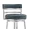 Armen Living Titana 26" Counter Height Swivel Blue Faux Leather and Brushed Stainless Steel Bar Stool 840254335189 - alternate 6
